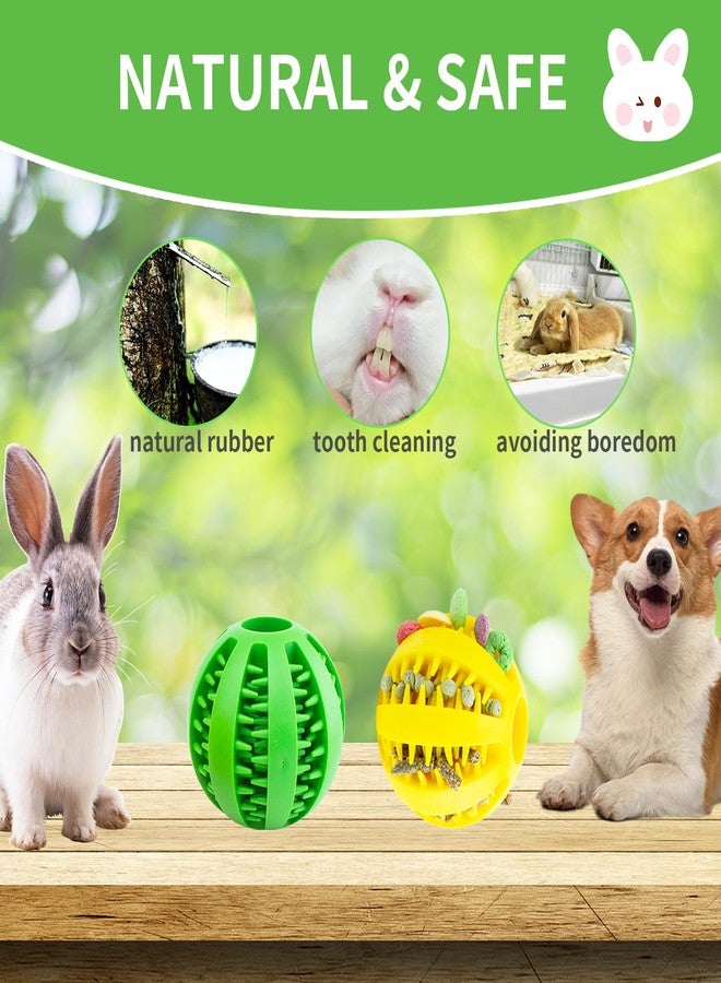 OOXYG Rabbit Teething Toys Ball Small Animals Play Balls Treat Dispensing Rabbit Balls Puzzle Chew Balls & Rolling Toys for Bunny, Improve Pets Teeth Health for Rabbit, Guinea Pigs 2pack - Image 5